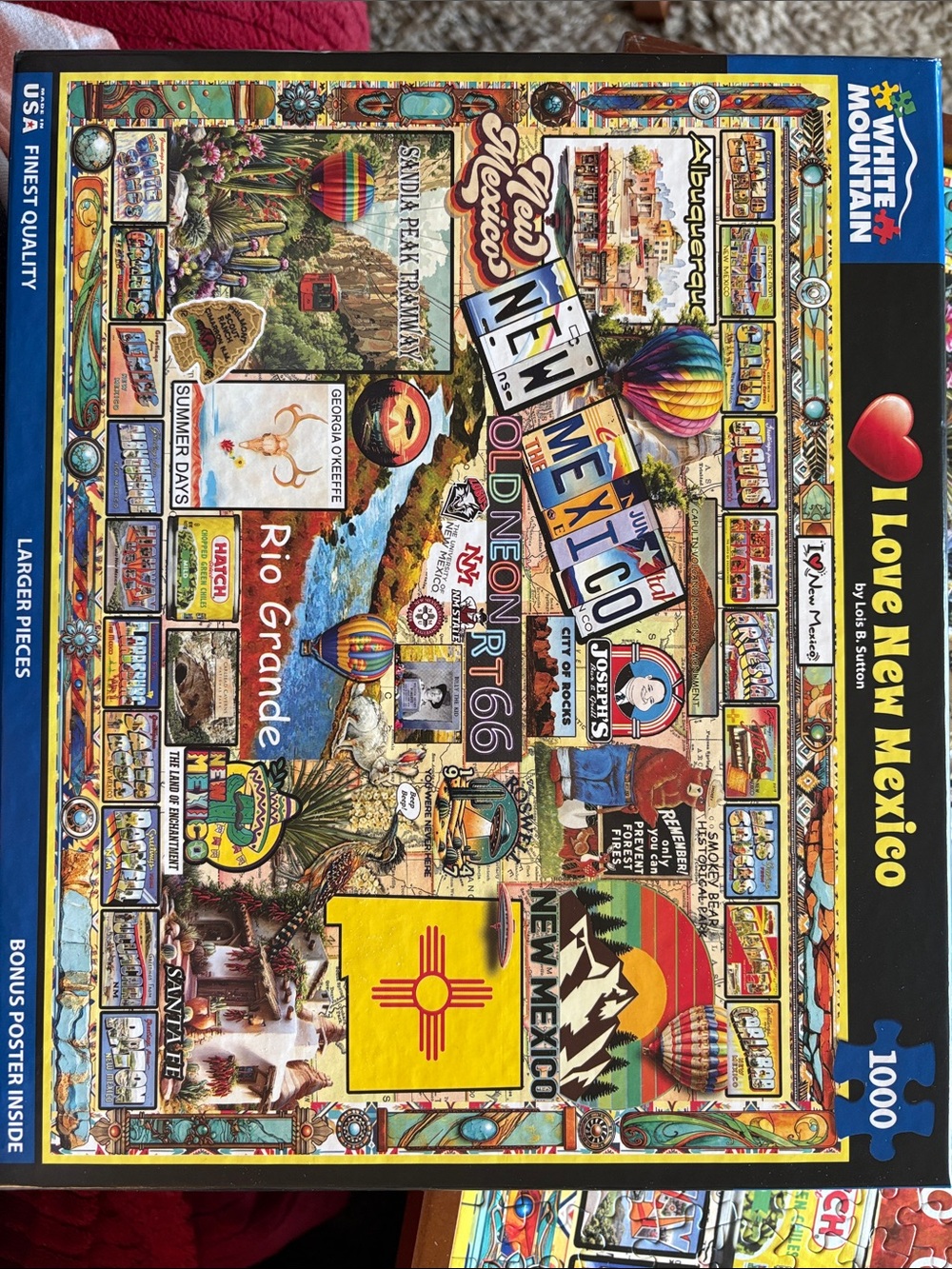 White Mountain I Love New Mexico Puzzle — Multicolor 1000 Pieces